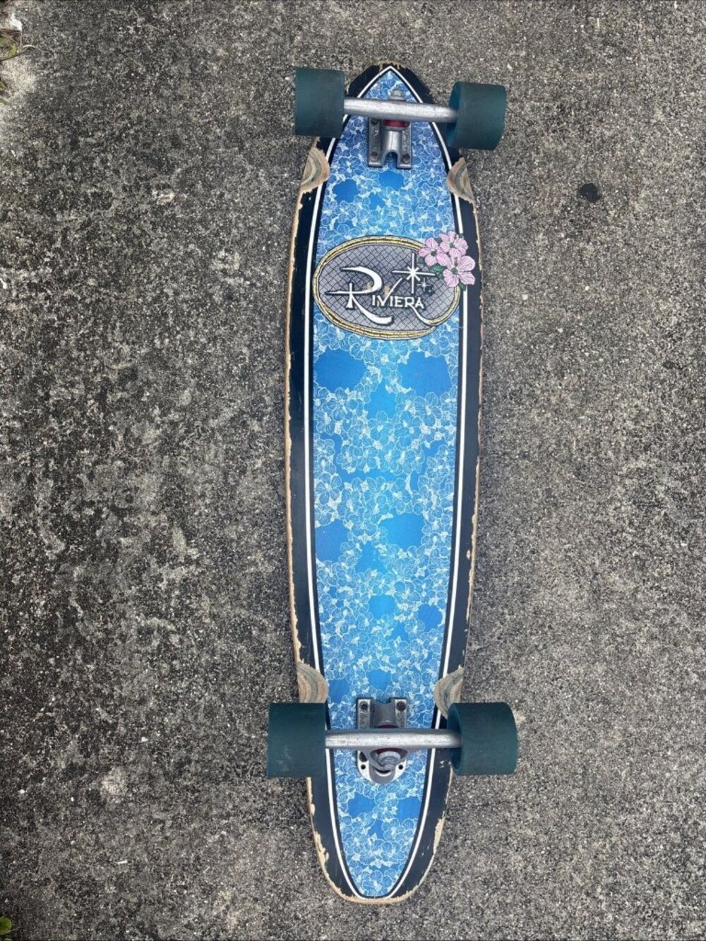 Riviera Cruiser Longboard Floral Deck Paris Trucks 41”Skateboard